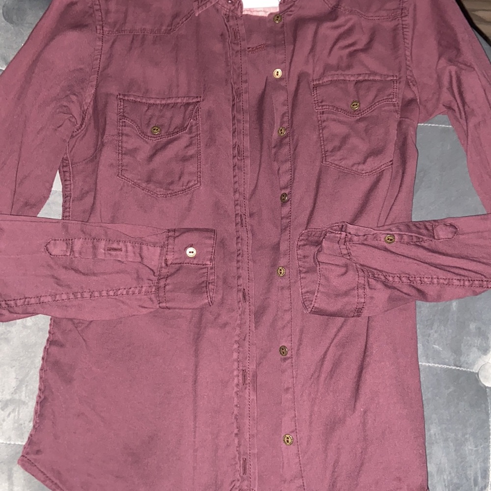 Maroon button up - Picture 2 of 2
